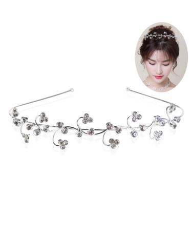 minkissy Flowers hair clip Floral hair barrettes Crystal hairband hair loop Floral hairband flowers wedding Wedding