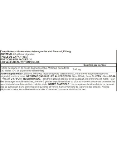 Doctor's Best Ashwagandha with Sensoril - 125mg - 60 Veggie Capsules | Wellness Support & Stress Management - Buy Online on GoSupps.com