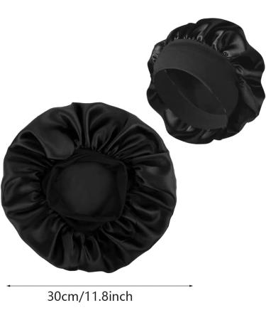 3 Pack Satin Bonnet Night Sleep Caps with Wide Elastic Band Silk Wrap Soft Head Cover Sleeping Hat for Women and Girls Curly Hair M-L Pink Black Blue - Buy Online on GoSupps.com