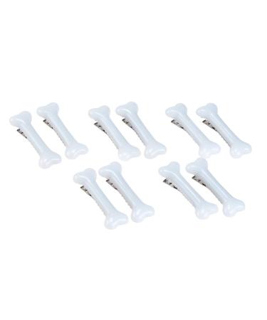 BinaryABC White Dog Bone Hair Clips Hairpins Barrette Halloween Cosplay Party Accessories 10Pcs