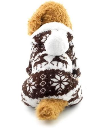 Ranphy Soft Velvet Dog & Cat Hooded Sweater - Reindeer Pattern Jumpsuit for Small Dogs & Puppies - M Size (25cm Back 37cm Chest) - Perfect for Male & Female Pets - Buy Online on GoSupps.com