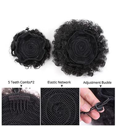 Inch Afro Hair Bun Ponytail Extensions | Natural Synthetic Curly Donut Clip-In Hairpiece for Black Women - 1BT613 - Buy Online on GoSupps.com