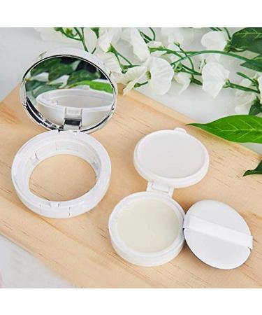 Vasana 15ml Luxurious White & Silver Rim Makeup Powder Container - Air Cushion Puff Case for Foundation & BB Cream - International Shipping Available - Buy Online on GoSupps.com