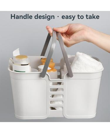 Dijiusidy Portable Shower Basket - Versatile Plastic Cleaning Bag with Handle for Bathroom & Household Storage - Ideal for Warehouse Organization - White - Buy Online on GoSupps.com