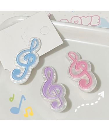 XIAHIOPT Girls MusicNote-Shape Hair Clip Clip Hairpin Women Hair Tool for Side Hair Korean Headdress Purple - Buy Online on GoSupps.com