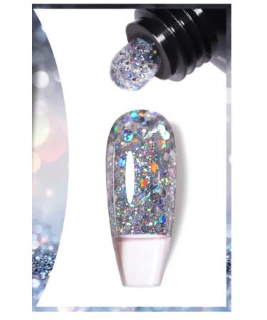 UR SUGAR Nail Extension Gel Nail Polish Neon Acrylic Gel Builder Nail Gel Kit Yellow Blue Green Color Gel Polish Acrylic Nail Set (URP03 - Glitter)