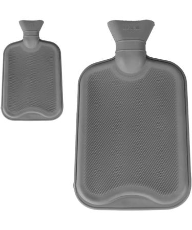 Hot Water Bottle 2L with Knitted Cover - Gray-Beige | Rubber Heat Bag for Comfort | International Shipping Available - Buy Online on GoSupps.com