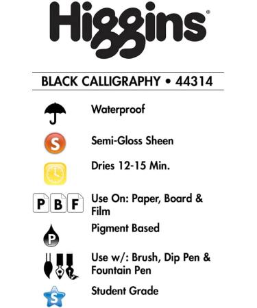 Higgins Black Calligraphy Ink  2.5 Ounce Bottle (44314) - Buy Online on GoSupps.com