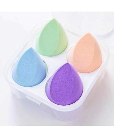 4 Colour Makeup Sponge Set Pure Sponge Beauty Professional Makeup Sponge with Multicoloured Flawless Cover Sponges for Liquid Foundation Powders and Creams