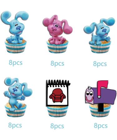 48pcs Blues Clues Cupcake Topper Picks Boy Children Party Decoration Blues Clues Party Favors Kid's Birthday Party cake Decoration Supplies - Buy Online on GoSupps.com