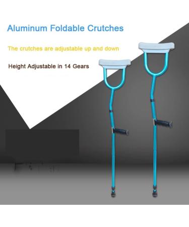 Foldable Underarm Crutches Adult Height Adjustable Crutches Ergonomic Axillary Rest and Grip Applicable Height 4' 2'' 6' 4'' - Buy Online on GoSupps.com