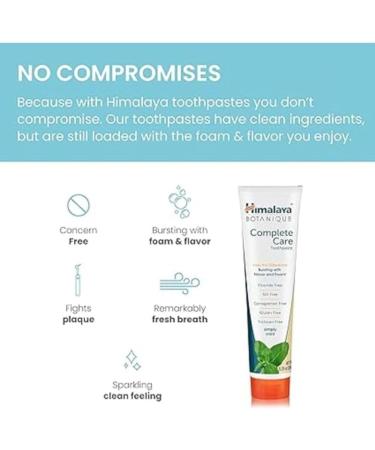 Himalaya Botanique Simply Mint Complete Care Toothpaste Refreshing Mint Flavour | Strong Teeth | Healthy Gums | Fresh Breath - 150g (Lot de 2) - Buy Online on GoSupps.com