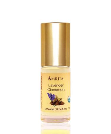 Lavender - Cinnamon Essential Oil Perfume - USDA Certified Organic & Alcohol-Free - Blended with Premium Therapeutic Quality Essential Oils - Size: 5ML