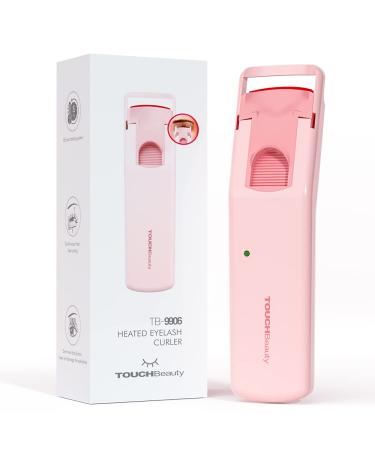 TOUCHBeauty Electric Eyelash Curler Heated Eyelash Curler with Smart Silicone Heating Pads Fast Heating Natural Curling Lash Styling Tools for Women AG-9906(Pink)