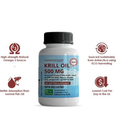 Rawleigh Antarctic Superba Krill Oil 500mg: 60 Softgels - Heart Health Dietary Supplement - Buy Online on GoSupps.com