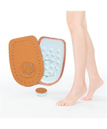 Premium Leather Heel Pillow Pads for Achilles Treatment - Thick Anti-Wear Footstep Absorption - Men's Size L - Brown - Heal Dry Cracked Heels - Buy Online on GoSupps.com