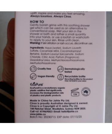 Shop Ciroa Pink Rose & Oat Milk Shower Gel | 33.8 fl oz | Vegan & Dermatologically Tested | Repair & Hydrate - Buy Online on GoSupps.com