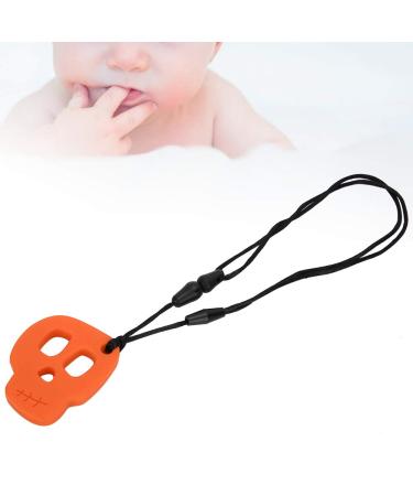 JTLB Silicone Baby Bite Ring - Safe Chewing & Teething Toy for Infants | Calming Orange Skull Necklace - Buy Online on GoSupps.com