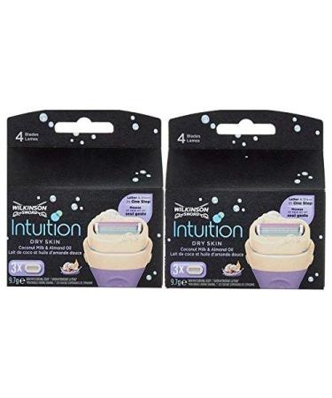 Wilkinson Sword Intuition Dry Skin Blades (6 Pack) 2x3 (Promptly dispatched in 1 working day) 3 count (Pack of 2)