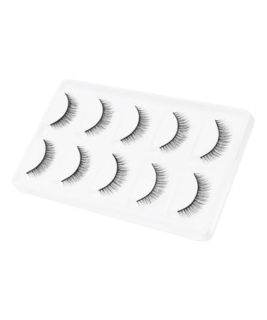 Healeved 5 Pairs Short False Eyelashes Makeup Eyelash Curly Eyelashes Extension Lashes False Eye Lashes Reusable Manmade Eyelashes Reusable Eyelashes Dense Artificial Fiber Extend 3d 3.3x1x0.4cm Black