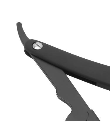 Men's Folding Razor - Classic Manual Straight Edge Hairdressing Tool | Professional Stainless Steel (Black) - Buy Online on GoSupps.com