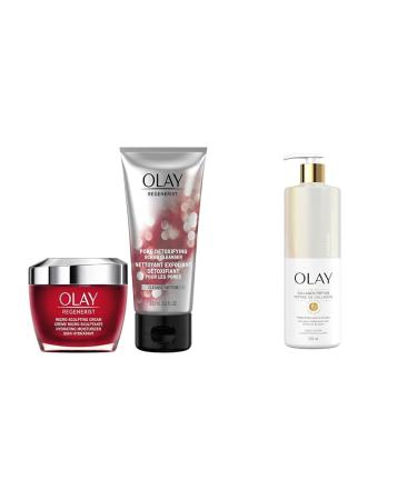 Olay Regenerist Advanced Anti Aging Skin Care Duo Pack 6.7 Ounce & Firming & Hydrating Body Lotion with Collagen White and Gray 502 ml (Pack of 1) SKIN_CARE + SKIN_MOISTURIZER