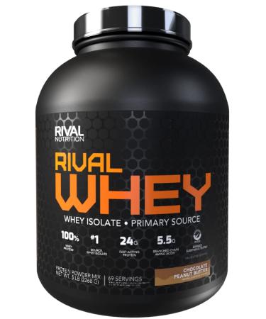 Rivalus Rivalwhey – Rich Chocolate 5lb - 100% Whey Protein, Whey Protein Isolate Primary Source, Clean Nutritional Profile, BCAAs, No Banned Substances, Made in USA Chocolate 5 Pound (Pack of 1)