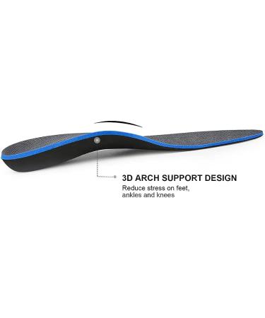 Orthotic Shoe Insoles for Plantar Fasciitis, Flat Feet & Foot Pain - Men's 11-11.5 | Women's 13-13.5 - Grey - Buy Online on GoSupps.com