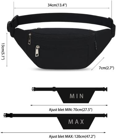 Bawnbag Waterproof Belt Pocket Hip Bag - Outdoor Cell Phone Bag for Men & Women Ideal for Camping Hiking Running & Fitness (Black) - Buy Online on GoSupps.com