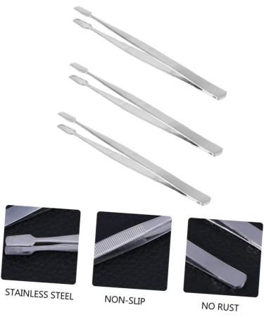 Villful 3-Piece Stainless Steel Tweezers Set for Eyelash Extensions Stamps and Coin Collecting - Precision Tools for Beauty and Philately - Buy Online on GoSupps.com