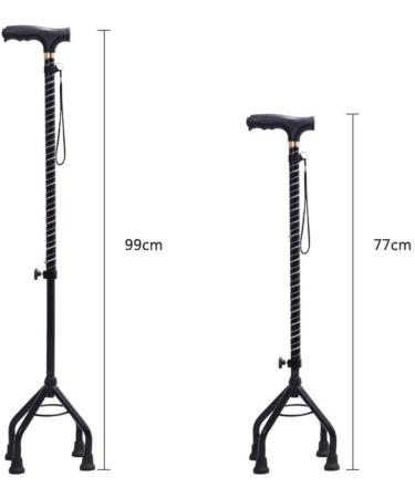 Telescopic Crutch Old People Walker Stable Four feet Crutches Aluminum Alloy Assisted Walking Cane Crutches Hello Black - Buy Online on GoSupps.com