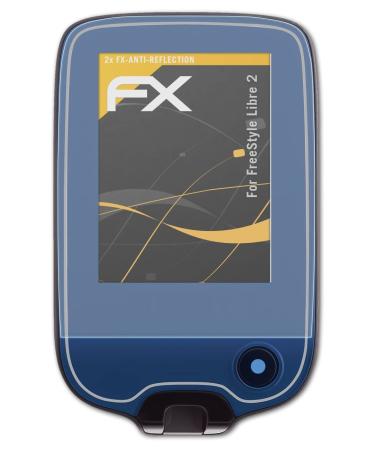 atFoliX Screen Protector compatible with FreeStyle Libre 2 Screen Protector anti-reflective and shock-absorbing FX Protector (2X)