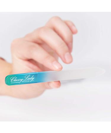 ClassyLady Beauty Glass Nail File Blue 3 Pack with Case - Set of 3 Premium Nail Files - Buy Online on GoSupps.com