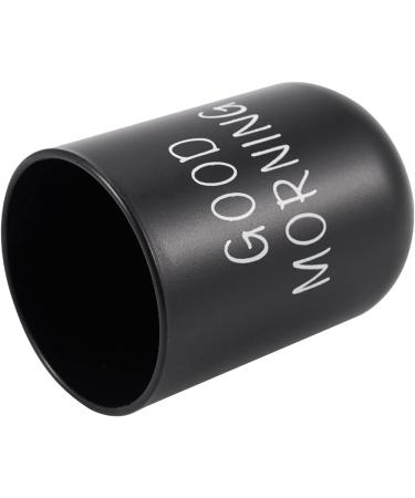 Vadillo 2X Home Bathroom Toothbrush & Toothpaste Holder - Round PP Drinking Glass & Tooth Mug for Travel & Camping - Black - Buy Online on GoSupps.com