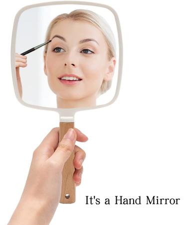 YEAKE Small Cute Hand Held Mirror for Makeup & Shaving - Portable Travel Vanity Mirror for Men & Women - Single-Sided Square Design - Buy Online on GoSupps.com