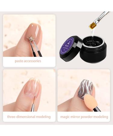Biutee Rhinestone Glue Gel Set for Nail Art - 18ml Diamond Decoration Adhesive with Brush Pen and Mica Powder - LED Light Cure Needed - 6 Pcs - Buy Online on GoSupps.com
