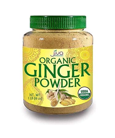 Jiva Organics Organic Ginger Root Powder, 1 LB Bulk - Non-GMO - for Cooking, Baking, Tea & More 1 Pound (Pack of 1)