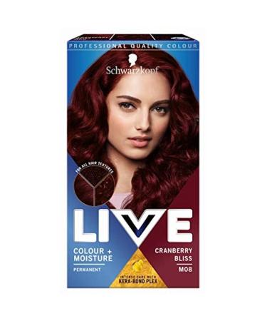 Live Schwarzkopf Colour plus Moisture Permanent Red Hair Dye For All Hair Textures Keratin Plex to Strengthen and Protect Hair Cranberry Bliss MO8 1 Count Cranberry Bliss 1 Count (Pack of 1) Permanent