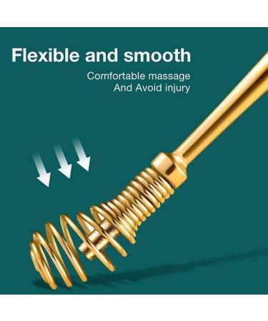 Gold Steel Ear Wax Pickers - Ear Wax Remover Curette Cleaner Spoon Tool - Buy Online on GoSupps.com
