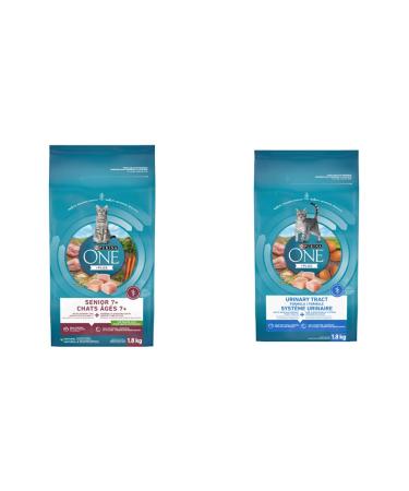 Purina ONE 7+ Senior Dry Cat Food + Purina ONE Natural Dry Cat Food for Urinary Tract Health