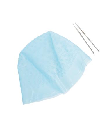 Mikinona 1ensemble Bonnet De Silicone R utilisable Avec Pour M ches Outil De Capillaire Pratique Pour R sultat Parfait 22X16X1CM Bleu