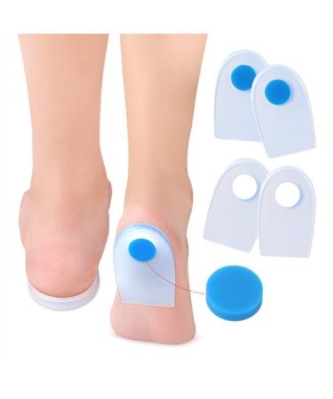 Liner Heel Cushion Pads Silicone Shock Absorption Foot Orthotic Inserts Men Breathable Stand for Achilles Treatment and Pain Relief (Color : Clear Blue Size : Small) Small Clear Blue