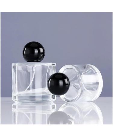 Cylindrical Refillable Perfume Bottle - 30ml Transparent Glass Spray for Travel | Portable Makeup Perfumery (Silver Ball - Buy Online on GoSupps.com