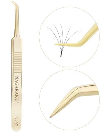 NAGARAKU 5 PCS Precision Eyelash Extension Tweezers Set with Storage Case - Straight & Curved Professional Volume Lash Tools - Buy Online on GoSupps.com