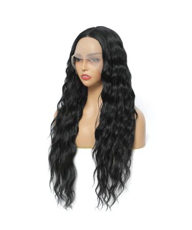 Sylhair wig black long curl lace front tig wig wig for women 75 cm curly waves long black wave gigs for women 76.2 cm (1 Pack) 1b: natural black