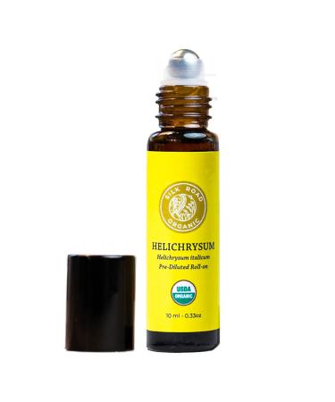 Organic Helichrysum Italicum Essential Oil & Jojoba Roll On, 100% Pure USDA Certified Aromatherapy for Skin Vitality & Anti-Aging - 10 ml Roller by Silk Road Organic - Always Pure, Always Organic Notes of Honey, Tea and Earth