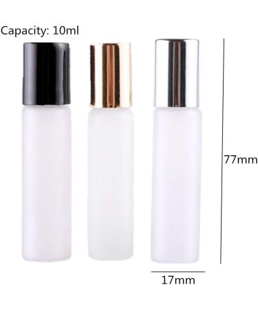Jingxiaopu Essential Oil Roller Ball Bottle - Glass Roller Bottles with Stainless Steel Balls for Aromatherapy & Perfumes - Silver - Buy Online on GoSupps.com
