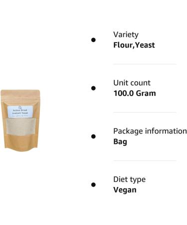 Active Instant Yeast 100g Great for Bread Machines Suitable for Vegans and Vegetarians just add to The Flour Perfect for Baking Bread Rolls Pizza Dough & Loaves - Buy Online on GoSupps.com