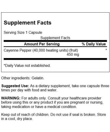 Swanson Cayenne Capsules - Digestion, Circulation & Metabolism Support - Buy Online on GoSupps.com
