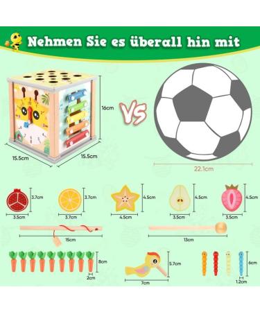 Zooyaue 6-in-1 Wooden Motor Activity Cube - Montessori Toy for Babies 3+ | Engaging Activity Center & Developmental Wooden Toys - Buy Online on GoSupps.com